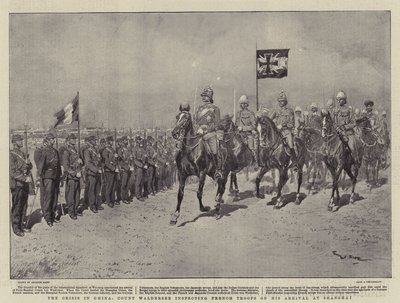 La crise en Chine, le comte Waldersee inspectant les troupes françaises à son arrivée à Shanghai - Georges Bertin Scott